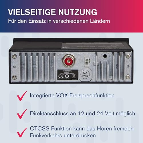 Albrecht AE6290 CB Funkgerät, 12629, mit integrierter Repeater/Relais Funktion, 12/24V, VOX, RJ-45 Westernstecker – Bild 6