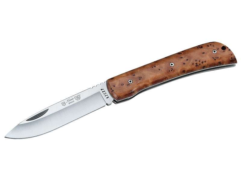 Nieto Taschenmesser Zweihandmesser 12C27 Slipjoint Thuyy-Holz Filework