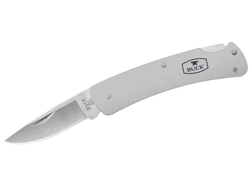Buck Taschenmesser ALUMNI, Stahl 420HC, Nagelhau, Back Lock,, grau anodisierter Aluminiumgriff