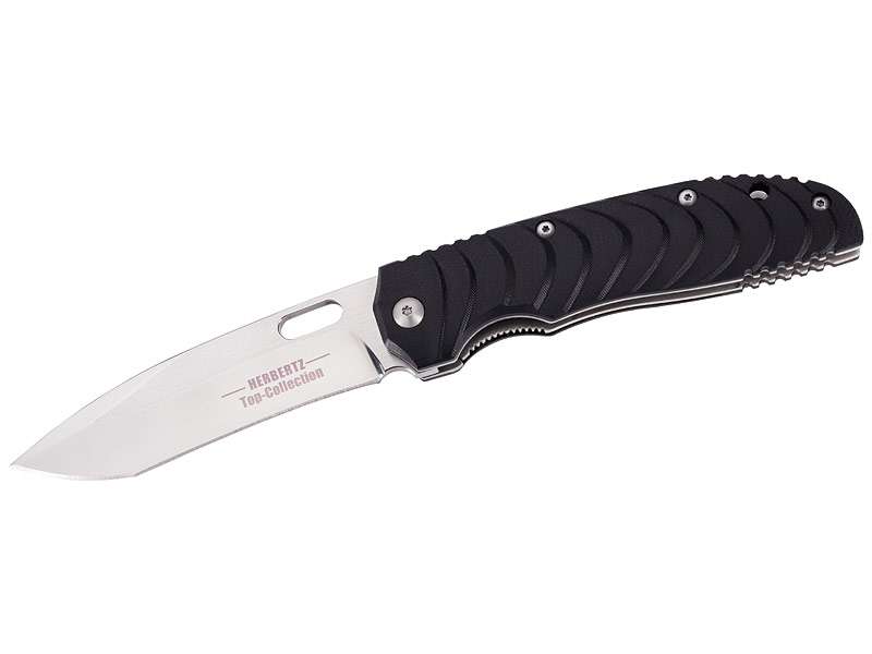 Herbertz TOP Collection Einhandmesser, Stahl 440, Liner Lock, G10, Clip, Etui, Box