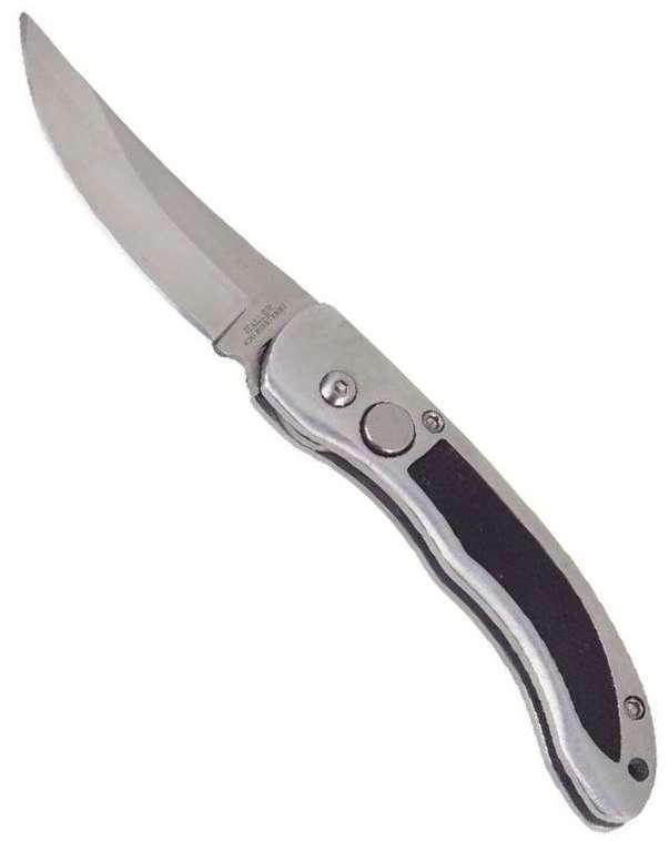 Springmesser gebogene Klinge ,420rsf, mit  Clip